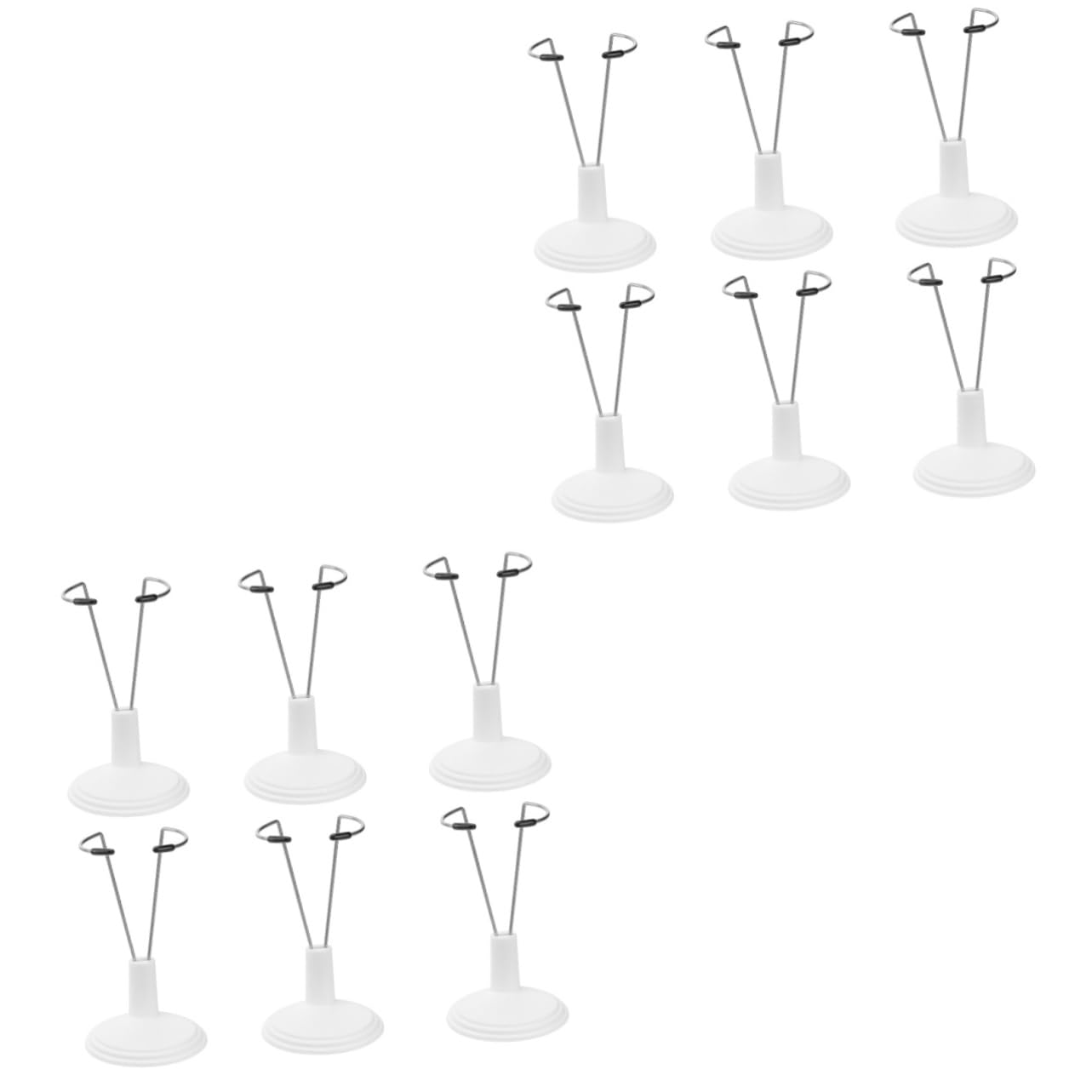 GLSTOY 2sets 15cm Doll Stand Portable Fashion Doll Storage Rack Sturdy PVC Toy Model Bracket for Home Store Display (Black) 6pcs*2
