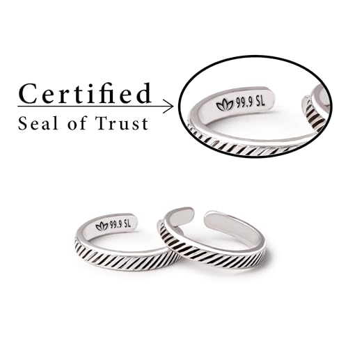 Image of Milan Jewellers 99.9% Pure Silver Toe Rings | Womens | Certified | Stamped (Pure Chandi Bhichiya)