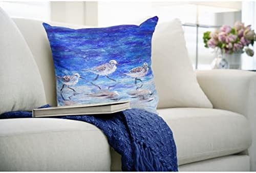 Liora Manne Illusions Pillow-Animal, Sea Birds Ocean 18" x 18"