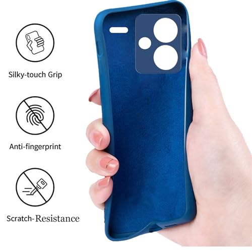 Image of A rtistque Liquid Silicone Back Cover Case for Mi Redmi Note 13 Pro Plus 5G Shockproof TPU Soft Flexible with Camera Protection - Blue
