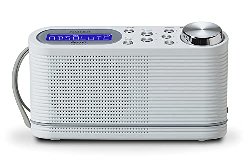 Roberts Radio PLAY10W Play10 DAB/DAB+/FM Digital Radio with Simple Presets - Portable Radio with Battery Option - White