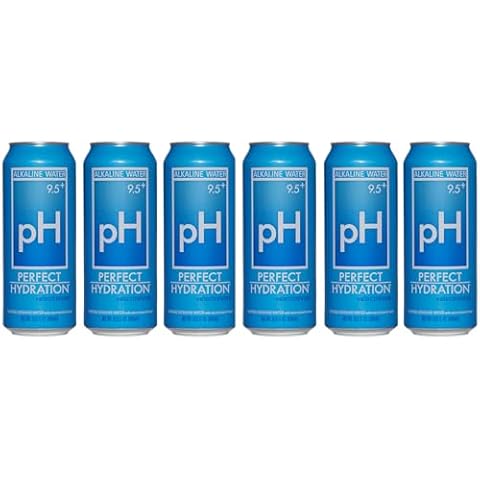 Perfect Hydration 9.5+ pH Alkaline Water w/Electrolytes - Healthy & Hydrating for Halloween Snacks, Party Favors & Kids Lunch Boxes - 16.9 fl oz, 6 Cans - Comes in ComboCreations Box Cover
