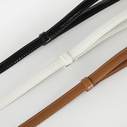 Image of Aurolran Women's Leather Belt with Buckle - Ideal for Dresses, Jeans, and Coats