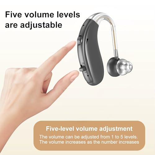 Image of Fastwell F27 Rechargeable Hearing Aids for Adults with Hearing Loss, 360 Degree Rotation Ear Hook, Digital Noise Reduction Ear Machine, Single Ear (Grey) 1-Year Warranty