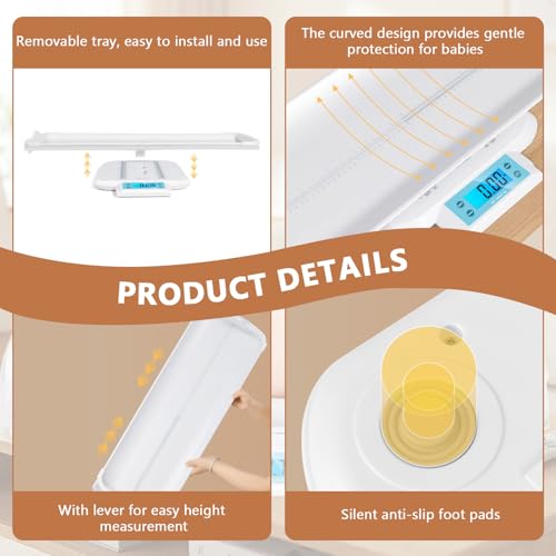 Babywaage mit Abnehmbarem Tablett, Babywaage für Neugeborene mit Hold-Funktion, Katzenwaage, Tierwaage, 10g-120KG