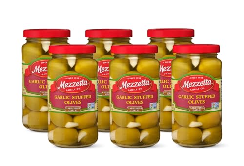 Mezzetta Garlic Stuffed Olives, 6 oz (Pack of 6)
