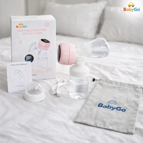 Image of Baby Go Automatic Electric Breast Pump | BPA Free Breast Pump | LED Display | Portable and Lightweight | Soft Silicone Cushion | Rechargeable Battery, (Pack of 1)