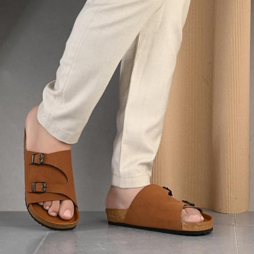 Image of Centrino Men's Berkin-Style Slip-On Sandals | Open Toe Design | Soft PU Footbed | Lightweight & Comfortable | Arch Support | On-Grip Sole | Casual Outdoor Wear (6866)