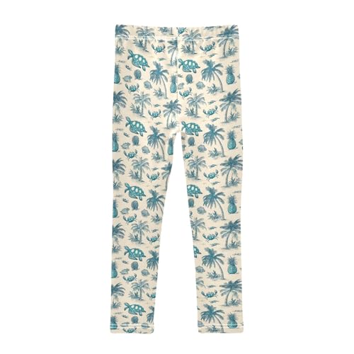 Palm Sellfish Crab Pineapple Girls Leggings Athletic Pants Tights Stretch Bottom2