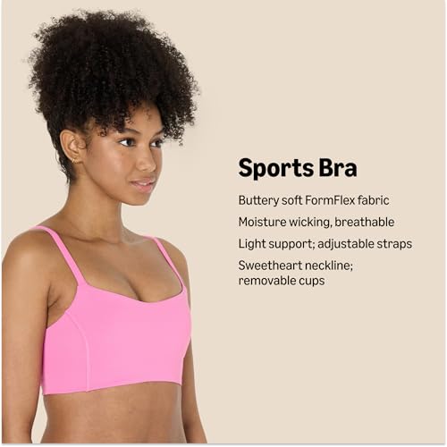 Amazon Essentials Women's Active FormFlex Buttery Soft Light Support Sweetheart Neck Yoga Sports Bra2