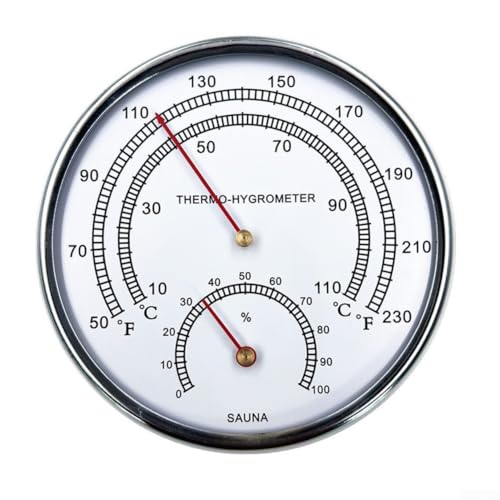 2 In 1 Sauna Fahrenheit Thermometer Hygrometer, Wall Mounted Sauna Thermometer Hygrometer, For Saunas, Hotels, Homes, Schools, And Hospitals