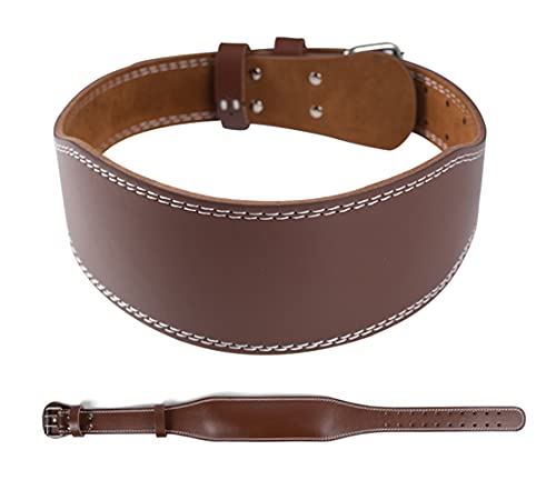 Nicynin Leather Weightlifting Belt, Fitness Belt Exercise Lumbar Back Belt Support Heavy Training Gym for Men and Women (Brown, M)