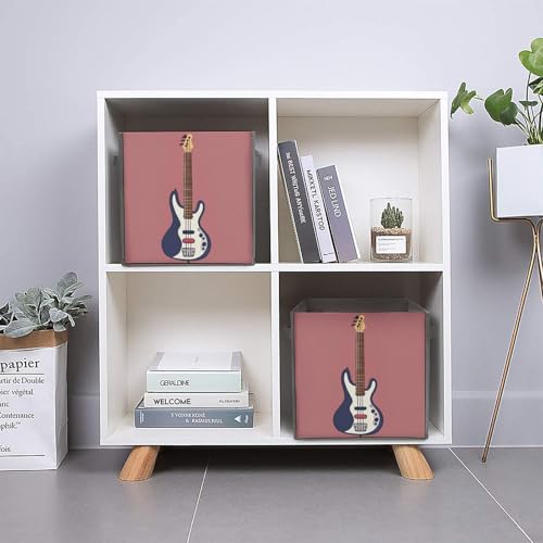 Bacs de rangement pliables cube musique avec poignées cuir pour vêtements - 6