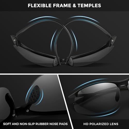 Image of SUNGAIT Ultra Lightweight Rimless Polarized Sports Sunglasses for Men Fishing Running UV400 Protection