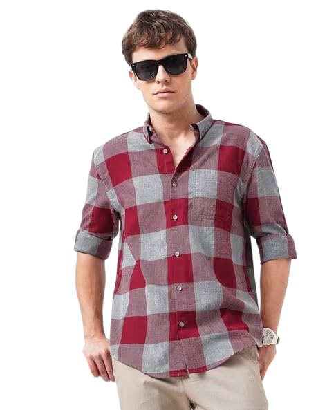 British Club Men Slim Fit Shirt with Typographic Print White (in,...