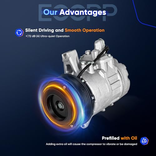 Image of ECCPP AC Compressor with Clutch for Buick Lucerne 4.6L | for Cadillac DTS 4.6L 2006-2011 Fast Cooling AC Compressor Low Vibration