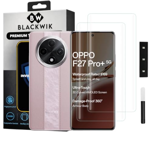 Image of Blackwik UV Curved Tempered Glass for Oppo F27 Pro / F27 Pro Plus | 2-Pack