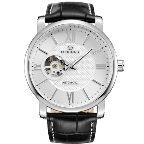 Image of FORSINING Men's Popular Mechanical Hand-Wind Stainless Steel Bracelet Watch with Analog
