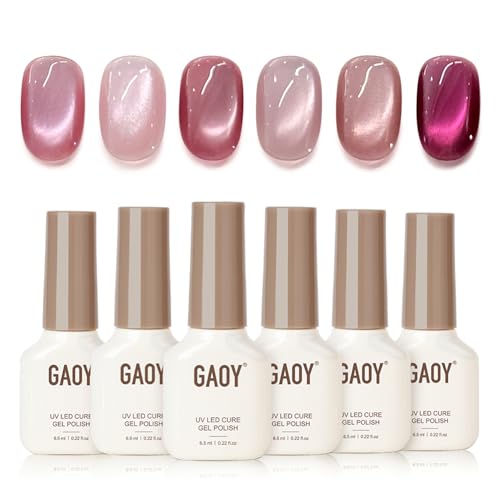 GAOY Pink Cat Eye Gel Polish Set
