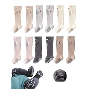 Toddler Baby Non Slip Knee High Sock Girl Boy Warm Thick Anti Skid Slipper Crawling Sock Newborn Tube Stocking 6 Pairs