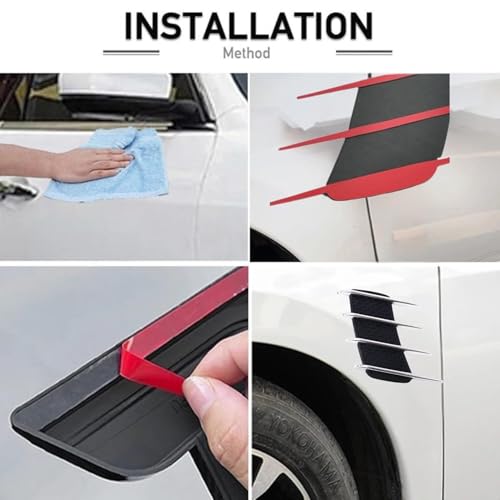 Image of SARTE Car Fender Chrome Side Vent Trim Universal Hood Scoop Intake Air Flow Vent Cover Stylish Fender Protector for Suv Sedan Hatchback Exterior Decoration Accessory
