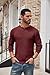 COOFANDY Men's Henley Knit Sweater Long Sleeve Button Pullover Sweater Casual Waffle Texture Fashion Henley Sweater Wine Red