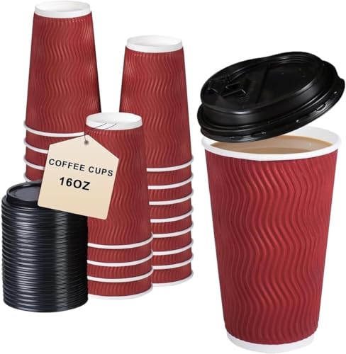 紙コップ 使い捨て 蓋付き 100個入セット コーヒー カップ 耐熱 業務用 テイクアウト カフェ ホットドリンク 紙コップ 厚紙 カップ 三重断熱紙コップ ドリンクカップ お茶カップ 使い捨て紙コップ 業務用品 ペーパーカップ 500ml 蓋なし (蓋付