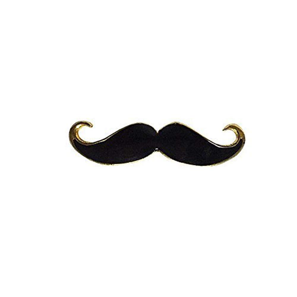 style along Golden Tone Macho Metal Black Mustaches Lapel Pin Brooch-picture-53