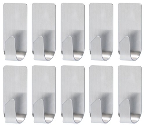 Preisvergleich Produktbild tesa Haken, wasserfest für Dusche und Bad, Metall, durch Powerstips wieder ablösbar (10)