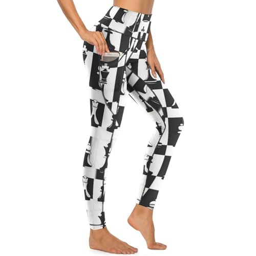 Pantalon de yoga avec poches pour femme legging sport gym fitness imprimé