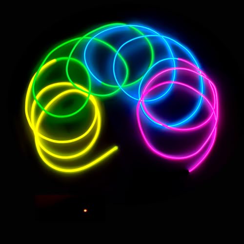 Image of MaxLax EL Wire Mutilcolor, 9.8ft /3m Portable Battery Pack Neon Light Strip 360 Cuttable Glowing Rope Lights for Parties, Halloween, DIY Decoration