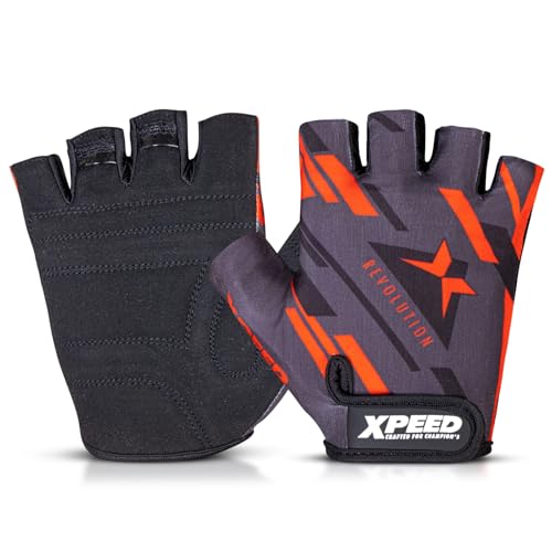 Image of Xpeed Air Vent Fitness & Cycling Gloves /Super Stretchable with Lycra & Suede Made for Light Sport Activities Weight Lifting, Gym Workout, Crossfit, Gym Gloves for Men and Women