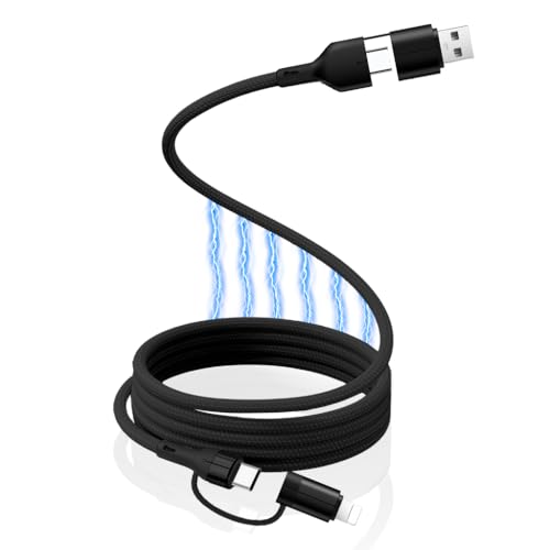 Image of Verilux PD 60W 4 in 1 Magnetic Type C Cable, 4.92Ft /1.5M Type C To Type C Cable Fast Charging, 480Mbps USB C to USB C Cable Data Sync Nylon Braided for iPhone 16 /15, Galaxy S24 /S23, MacBook, iPad
