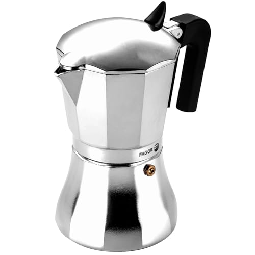Fagor Cupy Cafetera Italiana, Inducción, Aluminio, Express, 12 Tazas Café, Apta para todas las Cocinas, Vitrocerámica, Gas, Eléctrica, Junta de Silicona Gran Durabilidad