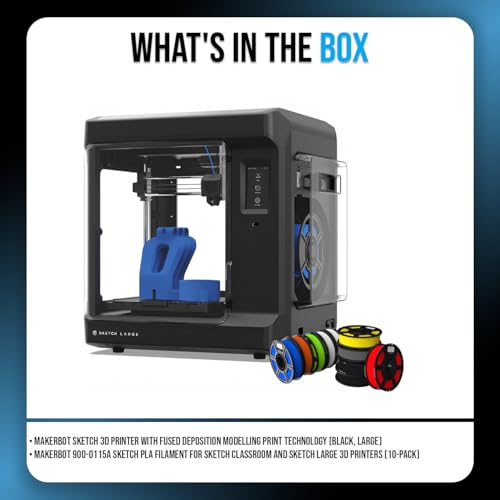 makerbot sketch 3d printer with fused deposition modelling print technology black large bundle with pla filament for sketch classroom and printers 10-pack 2 items