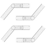 4 Stück Winkelmesser Schule,Goniometer,Winkelmesser Physiotherapie,Protractor School,Goniometer Physiotherapie,Medizinischer 360° Winkel,Transparenter Gelenkmesser für Sporttherapie,Studenten,Ärzte