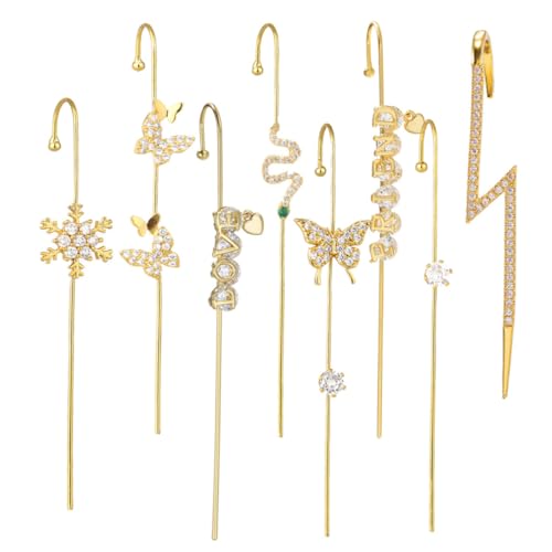 8 Piezas Pendientes Piercing Pendiente De Pendientes De Moda Colgantes Creativos Del Oído Pendientes De Oruga Cadena Piercing Joyas Del Oído Joyerías Del Pendiente Colgantes DEARMAMY