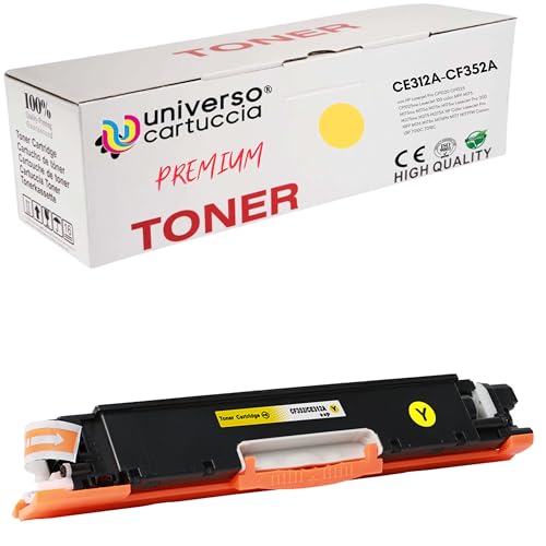 universo cartuccia   126A 130A CE312 CF352 tóner compatible universal con HP Laserjet Pro 100 Color MFP M175 M175A M175nw M176 M176FN M177 M177FW M275 M275NW CP1025 CP1025nw (Amarillo)