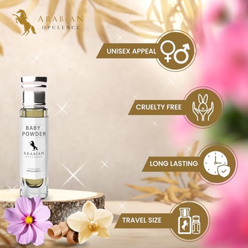 Arabian Opulence FR50 BABY POWDER Roll-on Perfume Oil | Concentrated Fragrance Body Oil | Long Lasting Oil Based Perfume for Unisex | Travel Size Bottle Alcohol-Free (6ml) - Image 4