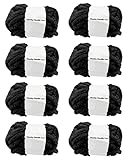 8 Pack Black Soft Chenille Blanket Chunky Yarn,64oz Washable Arm Knitting Yarn Cozy Large Chunky Kni