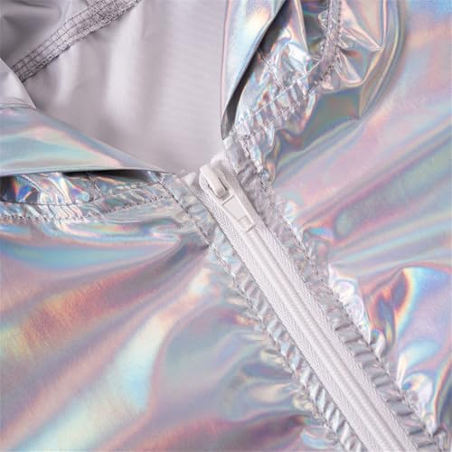 Toddler Boys Girls Reflective Jacket Zip Up Shiny Hooded Windbreaker High Visibility Lightweight Cycling Coat4