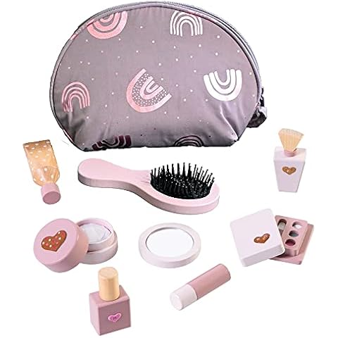howa Spielzeug Schminkset Kosmetiktasche für Kinder mit 8 TLG. Zubehör aus Holz und Herzaufklebern 48812 Cover