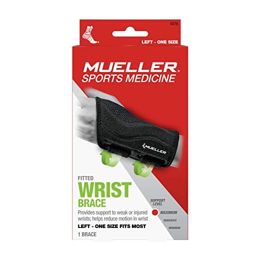 Mueller Sports Fitted Wrist Brace OSFM - Black, Left - Each # 6276