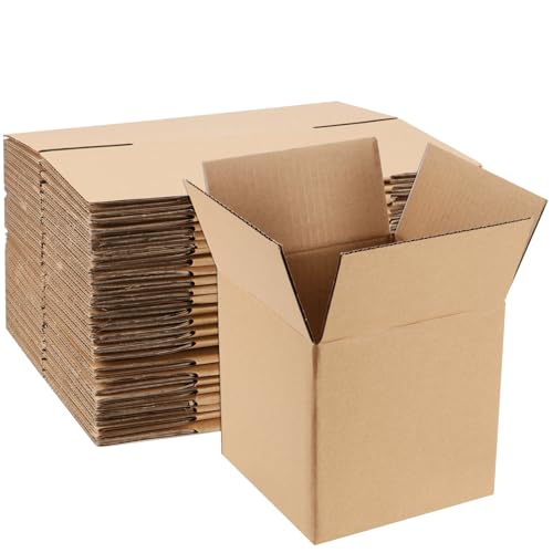 MAKTSAM 25 Pack 6x6x6 Inch Corrugated Cube Boxes, Double Wall Mailing Cartons Cardboard Packing Shipping Boxes for Shipping Storage Small Business Packaging