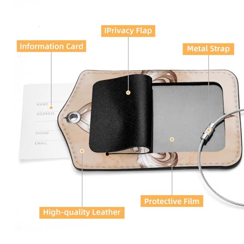 2 Pcs Retro Fleur De Lis Luggage Tags for Suitcases, PU Leather Handbag Tags Privacy Cover and Address Card Labels, Cruise Travel Bag Tag with Stainless Steel Loop Travel Essentials4