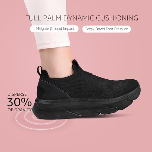 STQ Women's Slip on Sneakers Wide Toe Box Walking Tennis Shoes Cushion Sole Comfortable Orthopedic Arch Support Breathable Plantar Fasciitis Non-Slip Athletic Gym Workout Shoe3