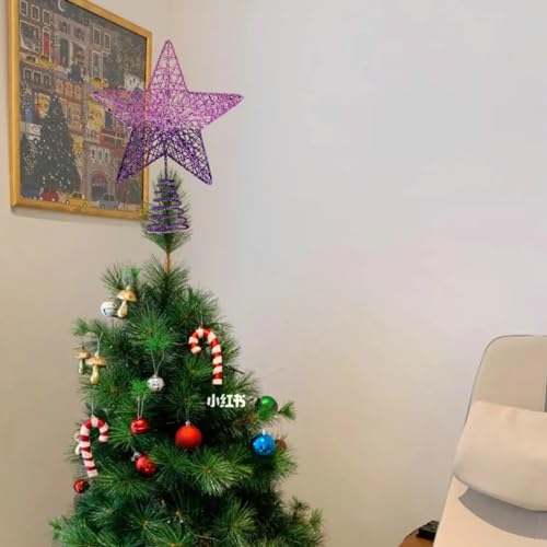 BinaryABC Weihnachtsbaumspitze Stern, glitzernde Weihnachtsbaumdekoration, 20 cm (violetter Farbverlauf) – Ansicht 3