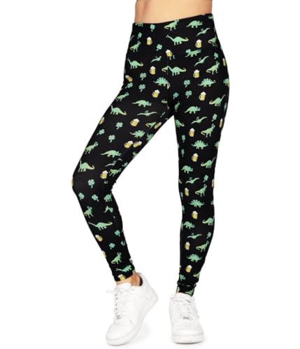 Legging Saint-Patrick taille haute pour vibrer au défilé Drinkosaurus Rex