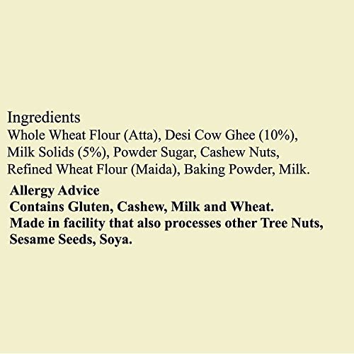 Image of Crafty Foods - The Ingredient of Love - Goras Handmade Pure Ghee Cookies - Cashew Flavoured Best Tasty Teatime Snacks, Healthy & Nutritious 100% -Pack-(2), 500 Grams