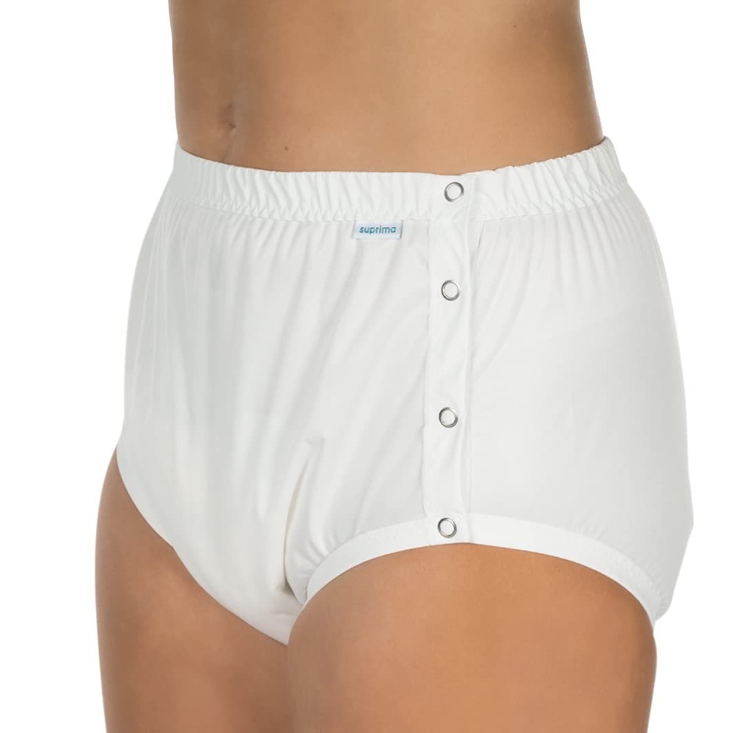 Suprima 1288 001 majtki z poliuretanu, kolor biały, do średnich i ciężkich nietrzymania moczu (Unisex L)